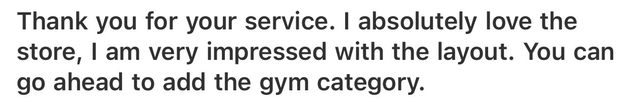 Store client message