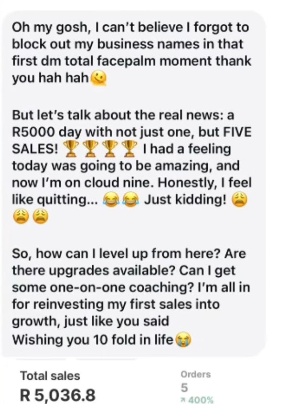 Store client message