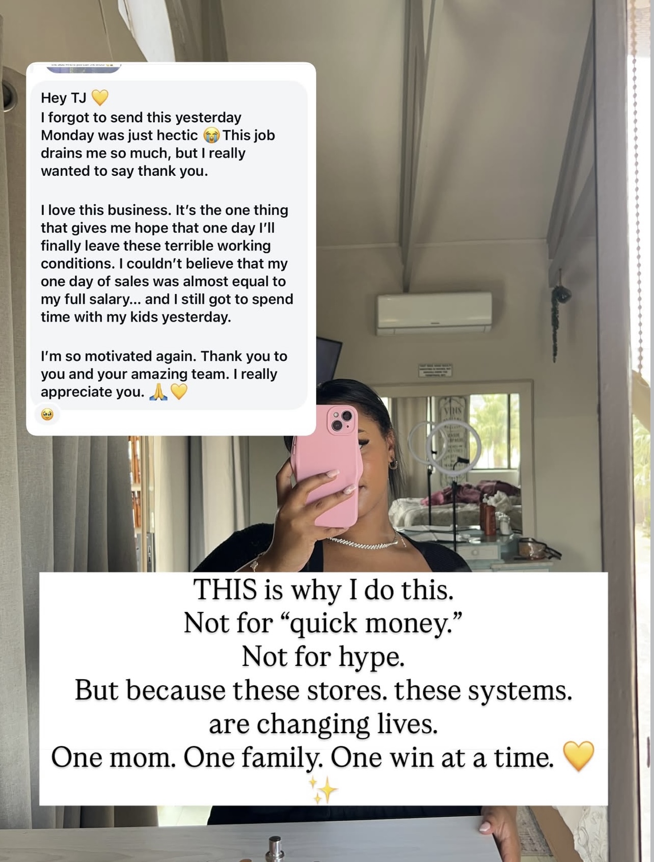 “I couldn't believe my one day of sales was almost equal to my full salary — and I still got to spend time with my kids.”